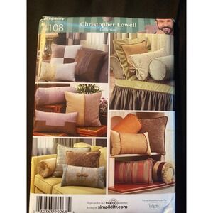 Simplicity 4108 Christopher Lowell Decorative Bolsters Pillows Sewing Pattern